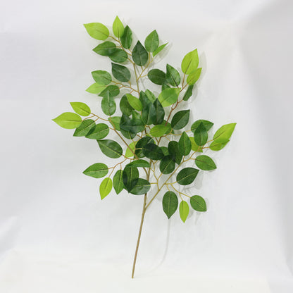 12 Pcs 55cm Artificial Ficus Leaves Stems Plastic Plant lifelike Leaf