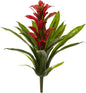 15in. Bromeliad Artificial (Set of 4) Silk Flowers, 15"H x 8"W x 8"D, Red No50