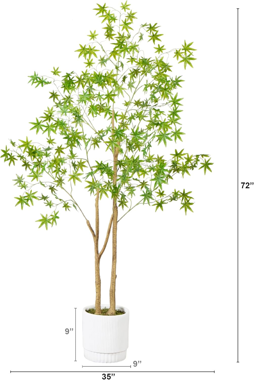 6ft. Artificial Maple Tree with White Planter