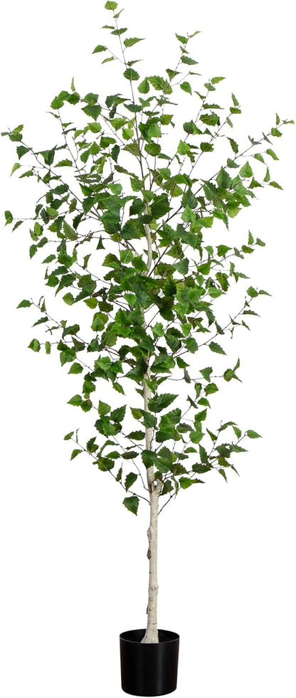 7-Ft Artificial Birch Tree - Flexible Branches, Premium Crafted Faux Tree for Indoor Decor, Lifelike Leaves and Bark, Includes Nursery