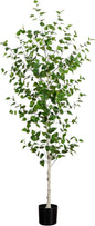 7-Ft Artificial Birch Tree - Flexible Branches, Premium Crafted Faux Tree for Indoor Decor, Lifelike Leaves and Bark, Includes Nursery