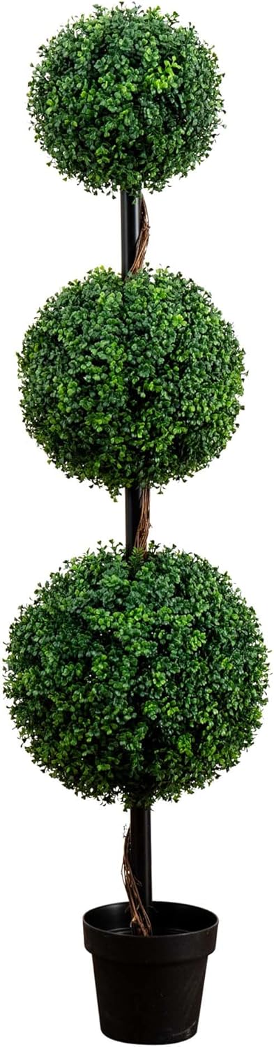 4ft. Artificial Triple Ball Boxwood Topiary Tree (Indoor/Outdoor) No50