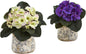 8in. African Violet Artificial Plant in Floral Design Vase (Set of 2)