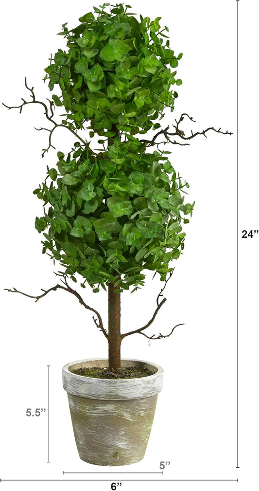 2ft. Eucalyptus Double Ball Topiary Artificial Tree