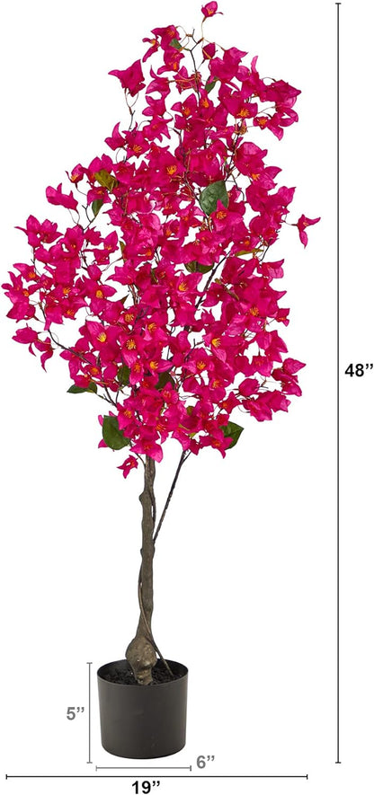 4ft. Bougainvillea Artificial Tree, Pink, 19 in. W x 9 in. D x 48 in. H