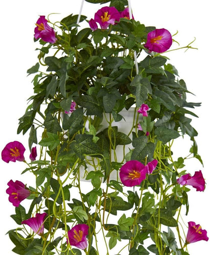 30in. Petunia Hanging Basket Artificial Plant