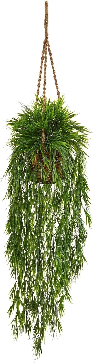 Mini Bamboo Artificial Plant Hanging Basket