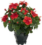 6667 Hibiscus with Vase Decorative Silk Plant, Red 30" x 9" x 7.5" No50