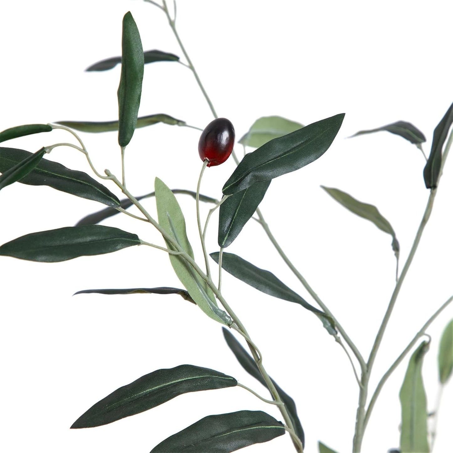6ft Artificial Olive Tree - Slim Minimalist Design with Lifelike Faux Olives, Flexible Branches, Includes Nursery Planter