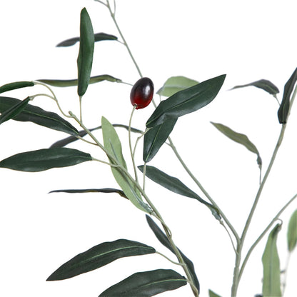 6ft Artificial Olive Tree - Slim Minimalist Design with Lifelike Faux Olives, Flexible Branches, Includes Nursery Planter