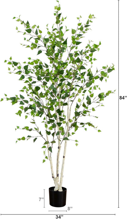 7ft. Artificial Birch Tree with Real Touch Leaves No50