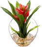 8in. Tropical Bromeliad in Angled Vase Artificial Arrangement