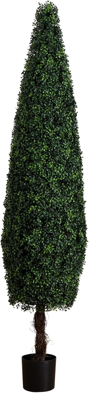 7-FT Artificial Boxwood Topiary Tree for Indoor/Outdoor Decoration, Faux Boxwood Tower Topiary Cone Shaped Plant Decorating Hedge, UV R