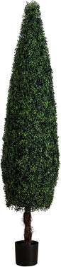 7-FT Artificial Boxwood Topiary Tree for Indoor/Outdoor Decoration, Faux Boxwood Tower Topiary Cone Shaped Plant Decorating Hedge, UV R