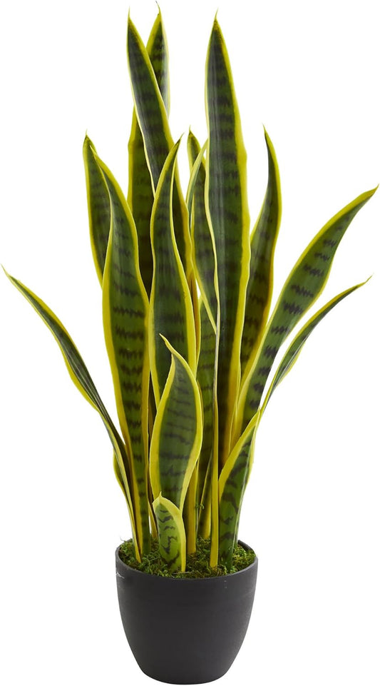26 in. Sansevieria Artificial Silk Plants, Green