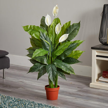 Nearly Natural 42” Spathiphyllum Artificial (Real Touch) Silk Plants Green