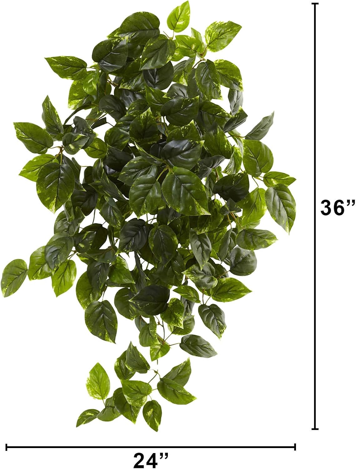 36-Inch UV Resistant Artificial Pothos Hanging Plant Set of 2, Lifelike Greenery for Indoor/Outdoor Decor, Bendable Branches, Ideal for