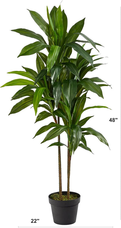 Nearly Natural 48" Dracaena Silk Plant (Real Touch) Green