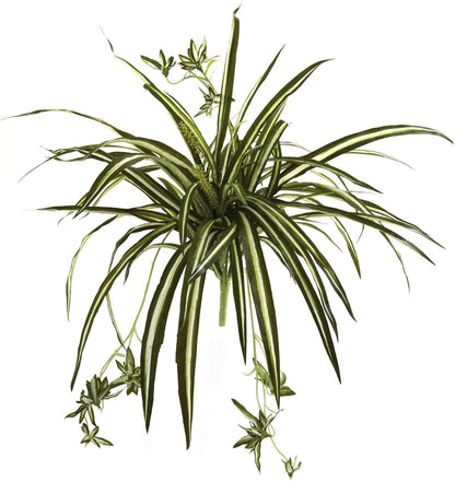6607 Spider Hanging Basket Decorative Silk Plant, Green,10.25" x 10.25" x 17.5" No50