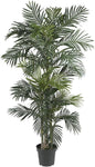 Nearly Natural 6.5FT Artificial Golden Cane Palm Tree, Fake Palm Tree with Three Realistic Trunks and 333 Lifelike Palm Leaves, Faux Palm Plant for In