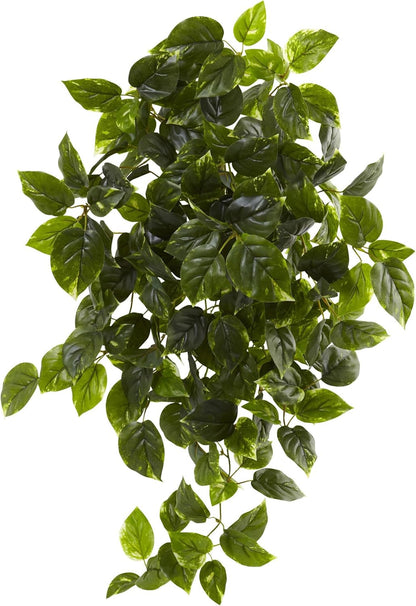 36-Inch UV Resistant Artificial Pothos Hanging Plant Set of 2, Lifelike Greenery for Indoor/Outdoor Decor, Bendable Branches, Ideal for
