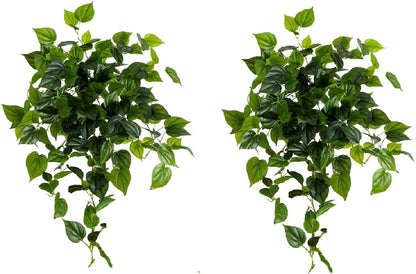 Nearly Natural 32-Inch UV Resistant Artificial Philodendron Hanging Plant Set of 2, Lifelike Greenery for Indoor and Outdoor Décor