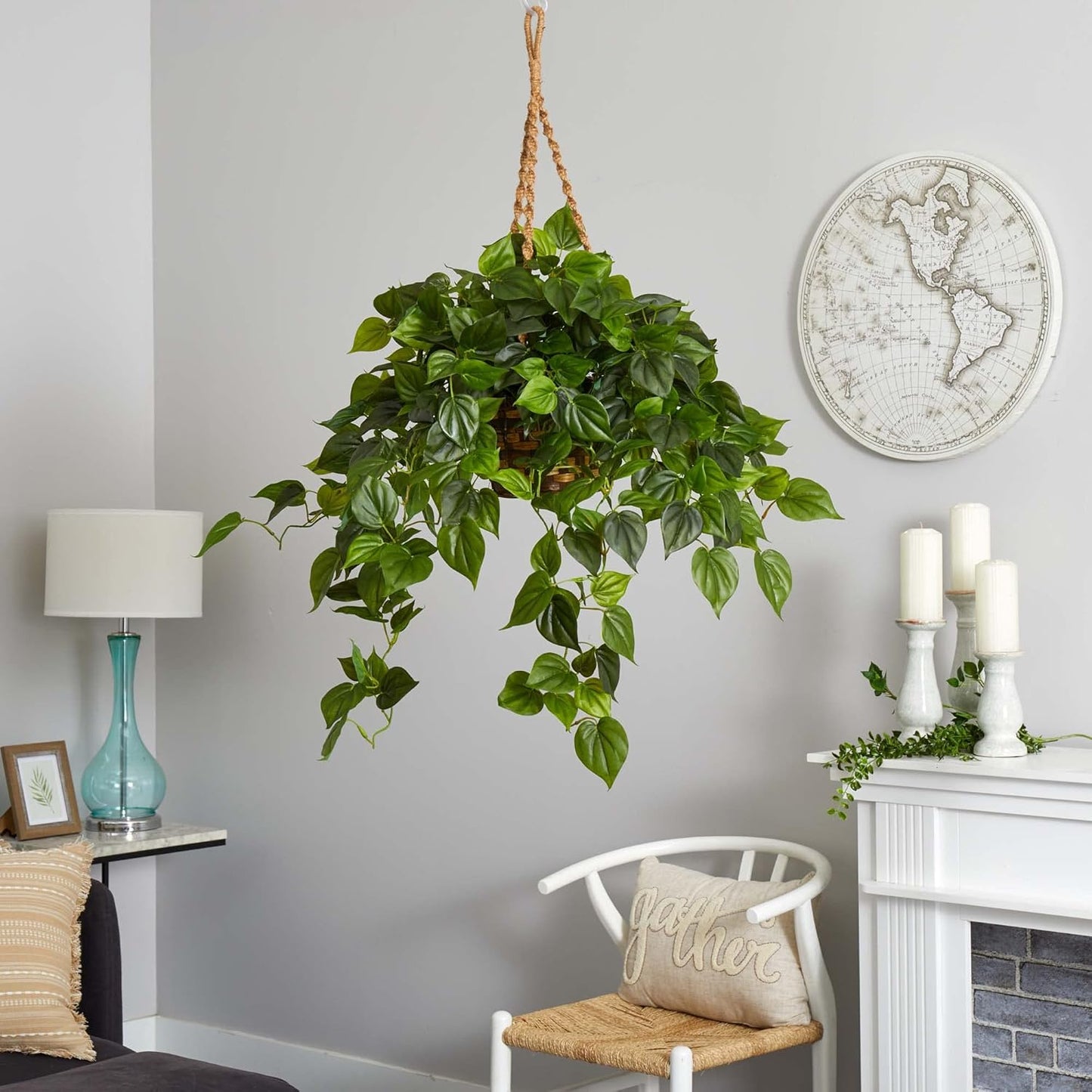 Philodendron Hanging Basket UV Resistant (Indoor/Outdoor)