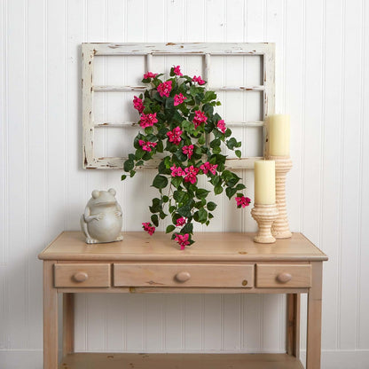 Nearly Natural 37” Bougainvillea Hanging (Set of 2) Artificial Plant, Beauty No50