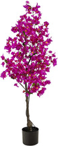 4ft. Bougainvillea Artificial Tree,Purple, 19 In. W x 9 In. D x 48 In. H