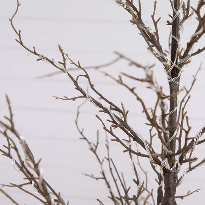 5ft. Pre-Lit Artificial Twig Tree with 360 Warm White LED Lights