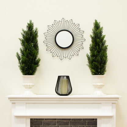 Nearly Natural 3ft Cedar Pine Artificial Tree, UV Resistant, Realistic Cone-Shaped Greenery, Indoor/Outdoor Decor, Set of 2
