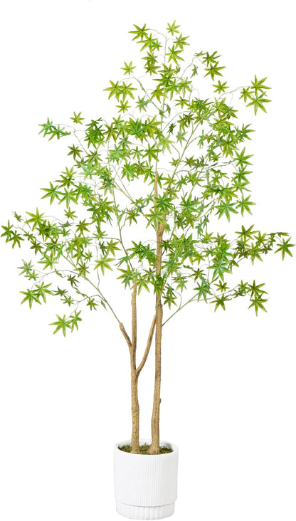 6ft. Artificial Maple Tree with White Planter