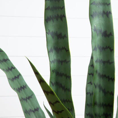 3-ft Artificial Snake Plant for Outdoors, Indoor/Outdoor UV Resistant Sansevieria, 36-in Faux Snake Plant for Outdoor Porch and Deck De