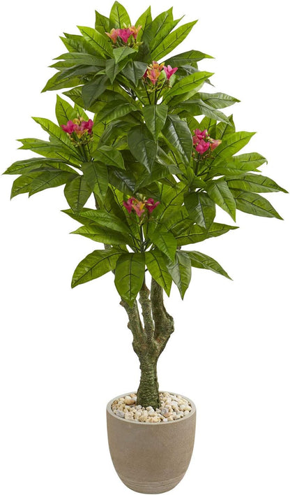 5ft. Plumeria Artificial Tree in Decorative Planter UV Resistant (Indoor/Outdoor)