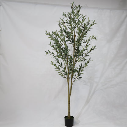 210cm Artificial Olive Tree Detachable Dual Branches - Realistic Foliage