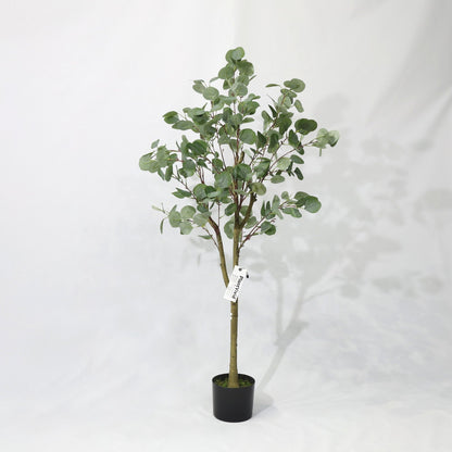 Eucalipto Artificiale Smontabile 120cm, Pianta Finta Verde Fresco per Decorazione Casa Ufficio Natale