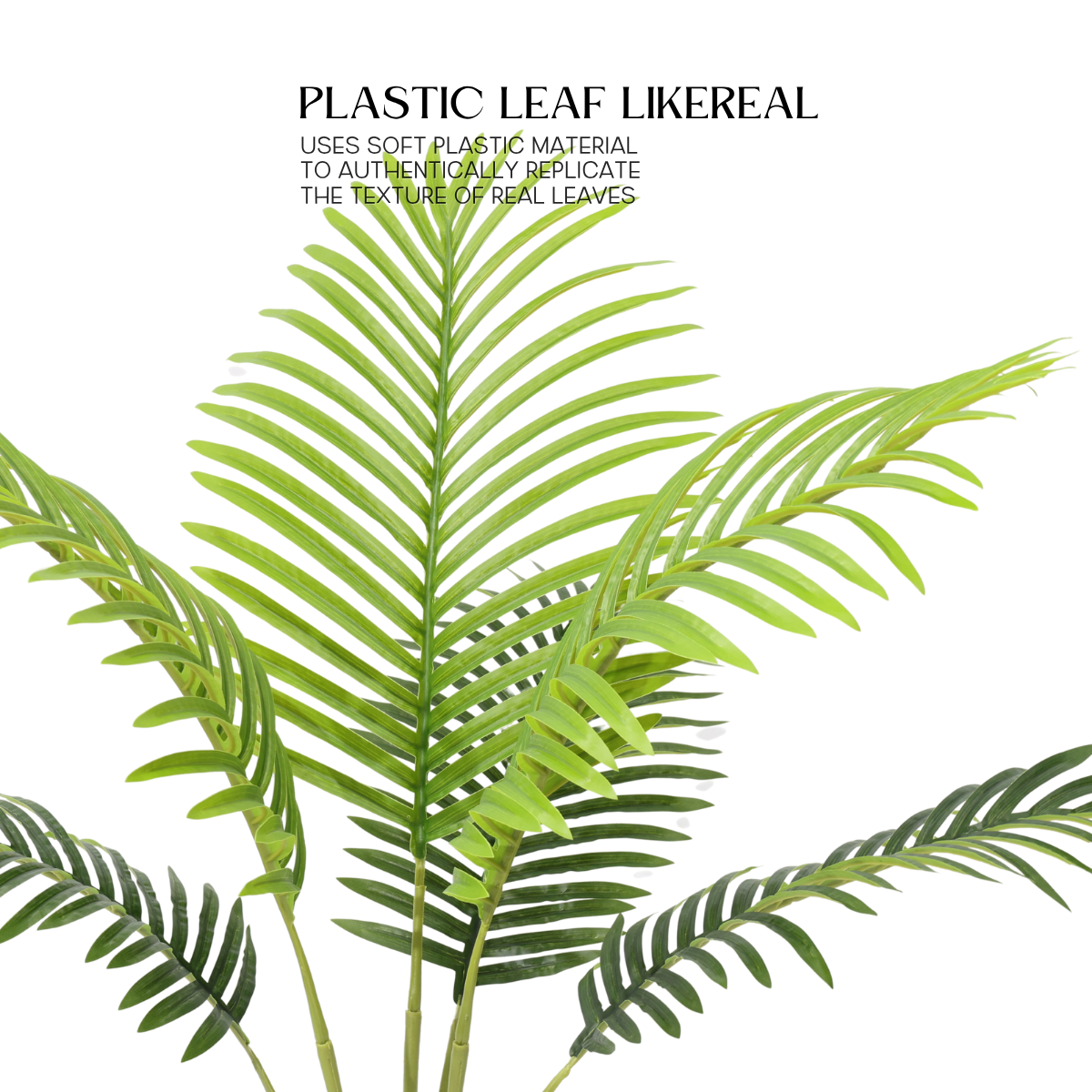 Palma Artificiale 90cm, Pianta Finta Tropicale Verde in Vaso con Foglie in Plastica per Decorazione Casa Natale