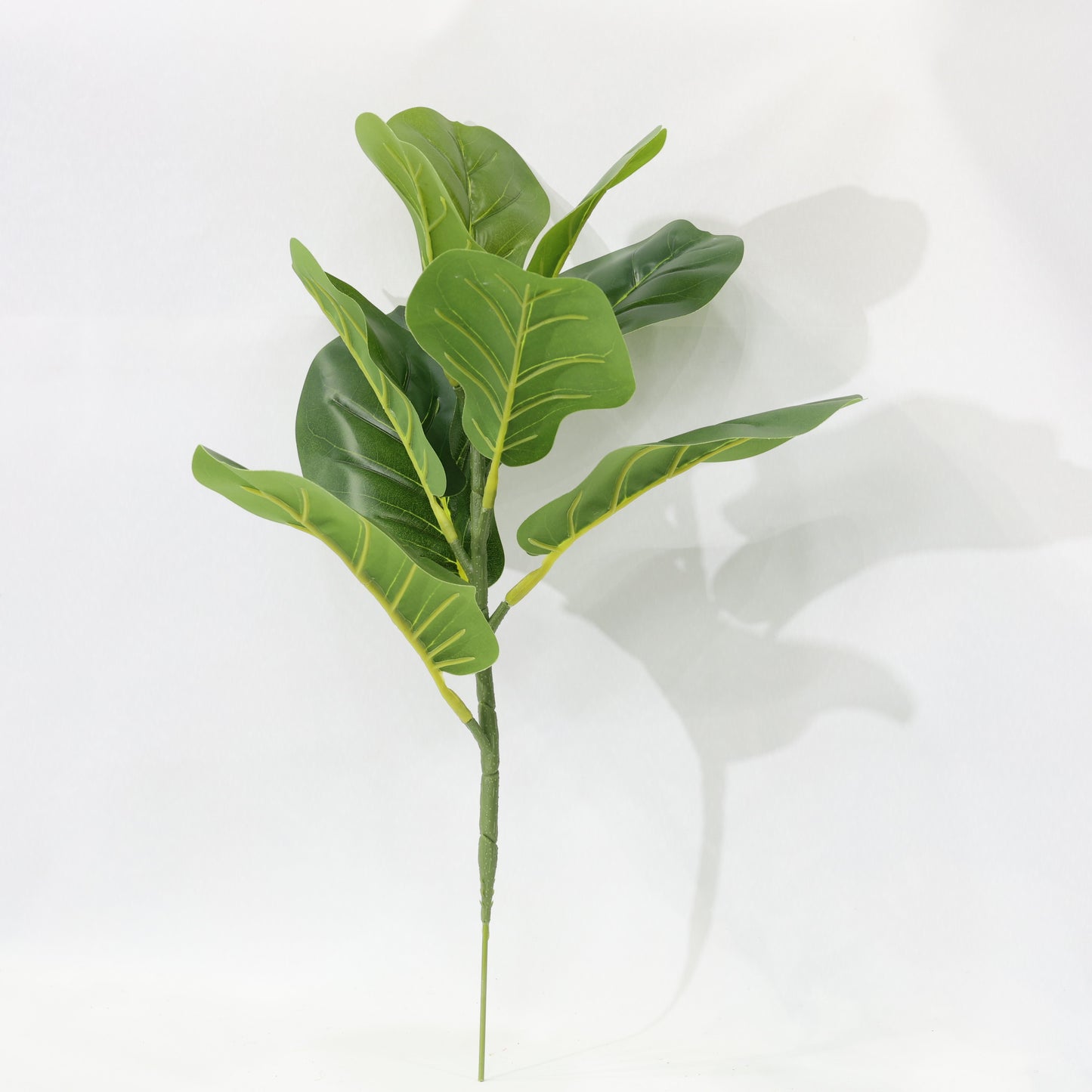 45cm Green Artificial Fiddle Leaf Fig Plant with 9 Lifelike Leaves Bendable Stem