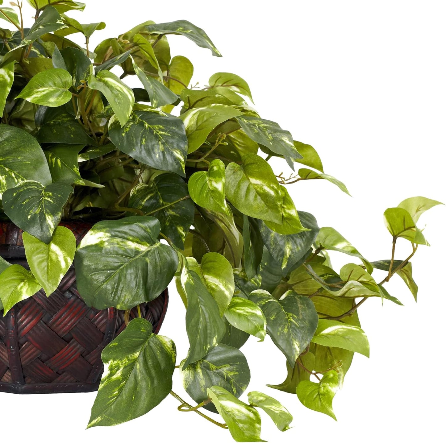 6681 15in. Pothos with Decorative Vase Silk Plant,Green,17.5" x 10.125" x 10.125" No50