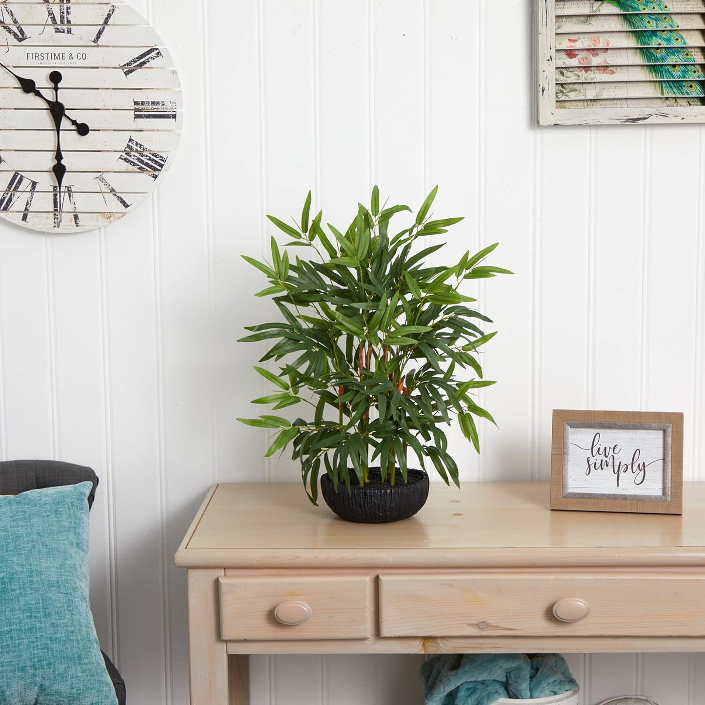 20” Bamboo Artificial Silk Plants, Green
