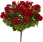 Geranium Artificial Bush, UV Resistant, Set of 3 (Indoor/Outdoor), Red,15"Dx15"Wx19"H No50