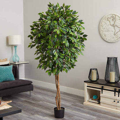 5571 6.5' Ficus Artificial Tree, Green