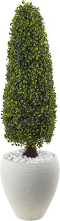 5961 50" Boxwood Topiary W/Planter (Indoor/UV Outdoor) 11.5 in x 11.5 in x 50 in No50