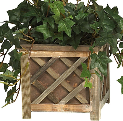 34in. Artificial Bougainvillea Topiary with Wood Box