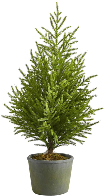 3ft. Norfolk Island Pine Natural Look Artificial Tree in Decorative Planter