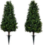 Nearly Natural 2.5ft. UV Resistant Artificial Boxwood Plant with Integrated Ground Stake (Indoor/Outdoor) - Set of 2 No50