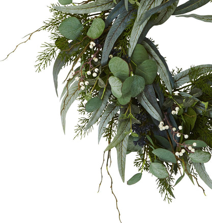 24 in. Eucalyptus and Mixed Greens Artificial Wreaths