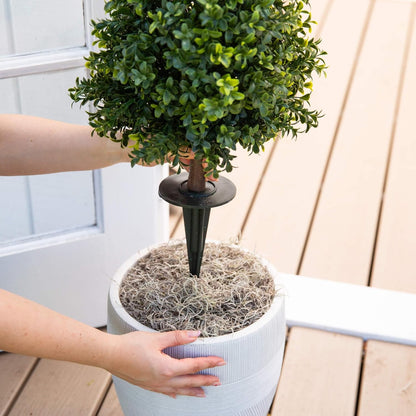 Nearly Natural 2.5ft. UV Resistant Artificial Boxwood Plant with Integrated Ground Stake (Indoor/Outdoor) - Set of 2 No50