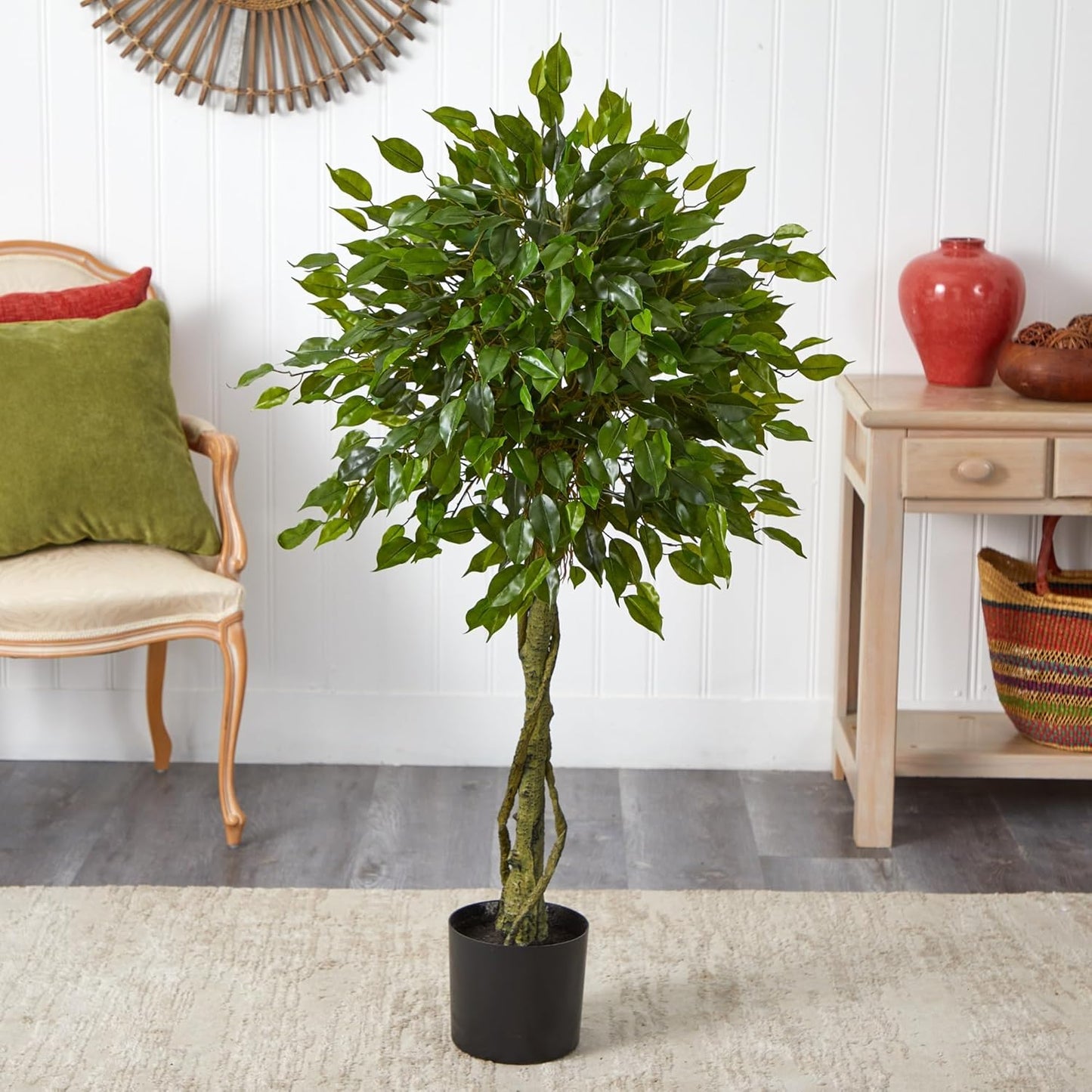 4ft. Ficus Artificial Topiary Tree, UV Resistant (Indoor/Outdoor)