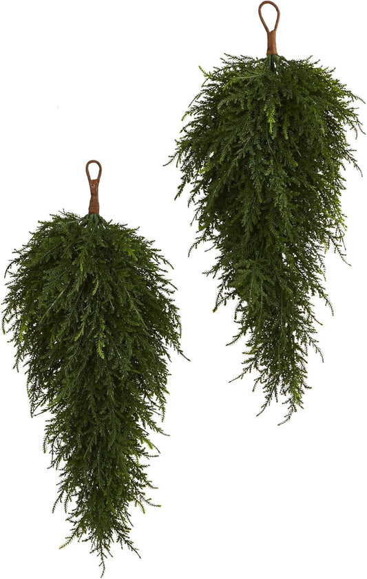 26in. Cedar Artificial Teardrop, Set of 2